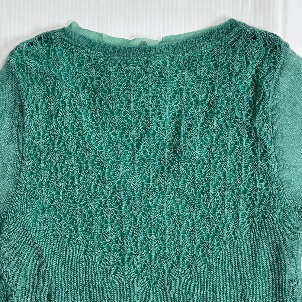 Anthropologie Knitted & Knotted Irina Green Layered Alpaca Blend Sweater M NWT - Picture 13 of 14